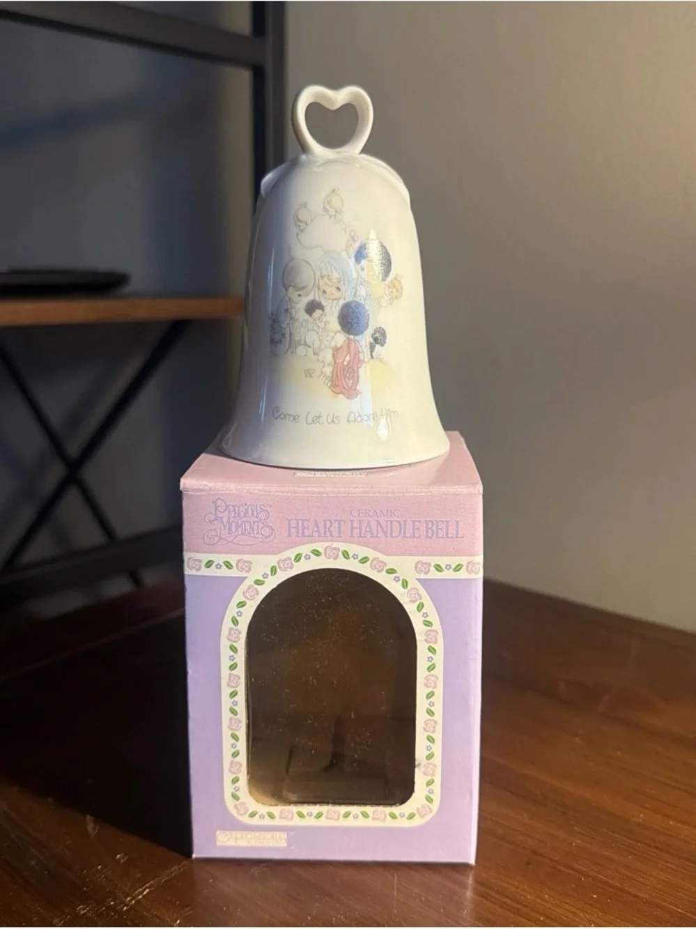 Precious Moments Ceramic Heart Handle Bell - White
